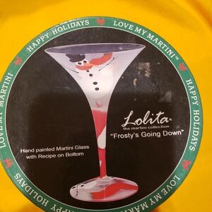 Lolita "Frosty's Going Down" Painted Martini Glass In Box.